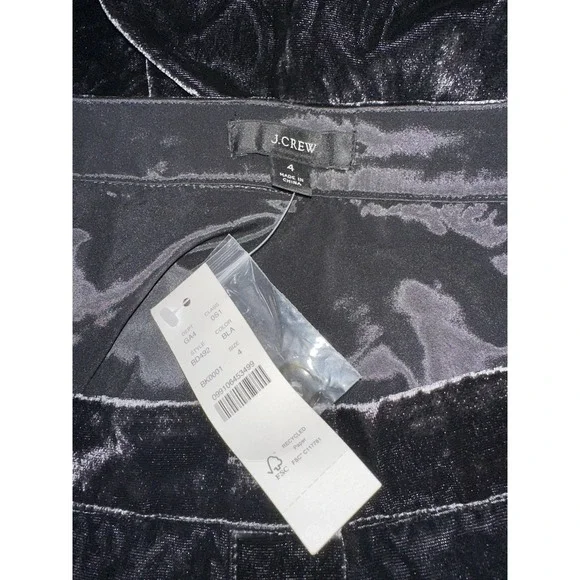 J Crew Puff-Sleeve Velvet Dress Button Down‎ Dark Gray NWT Size 4 - Picture 7 of 9